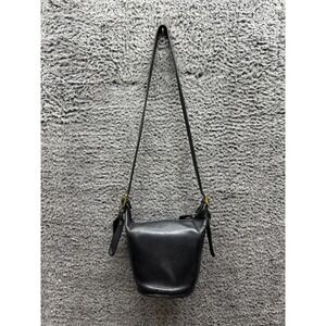Vintage Coach 9019 Leather Maggie Mini‎ Duffle Crossbody Bag Black 8" x 7"